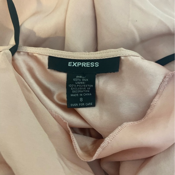 Express Vintage‎ 90s Y2K  Pink Silk Slip Dress Floral Cowl Neck Size 8 - Picture 5 of 6